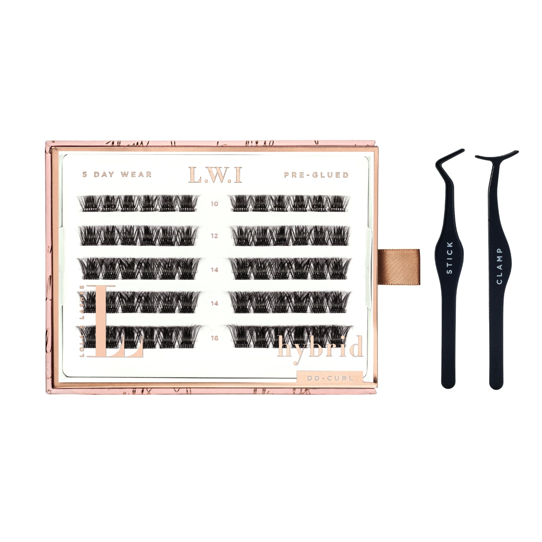 LWI Hybrid Pre-Glued Lashes Set
