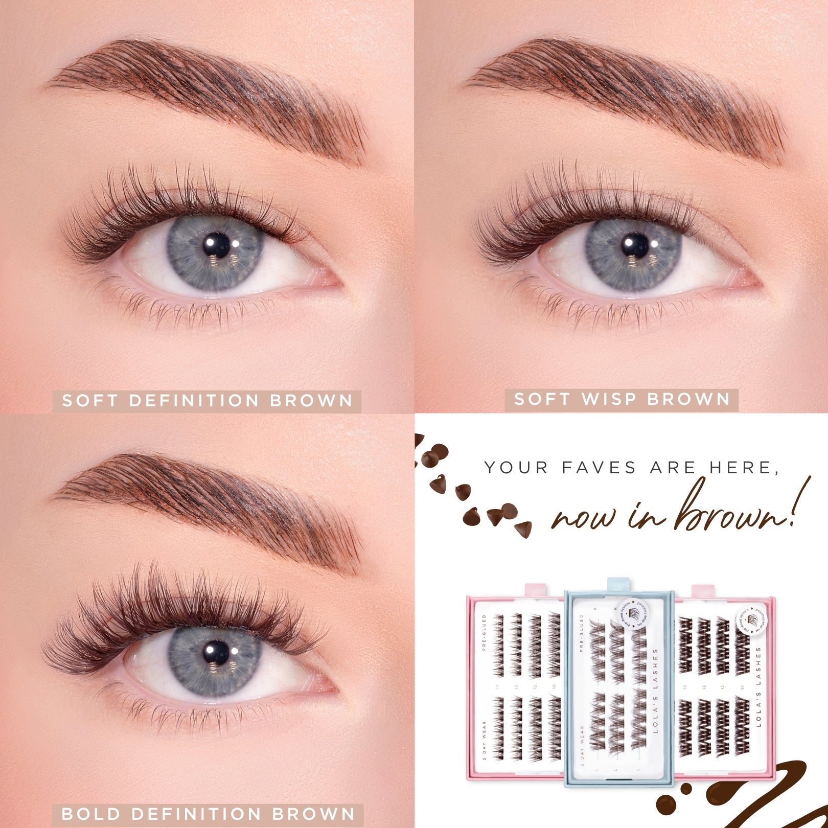Bold Definition Dark Brown Pre-Glued Lashes