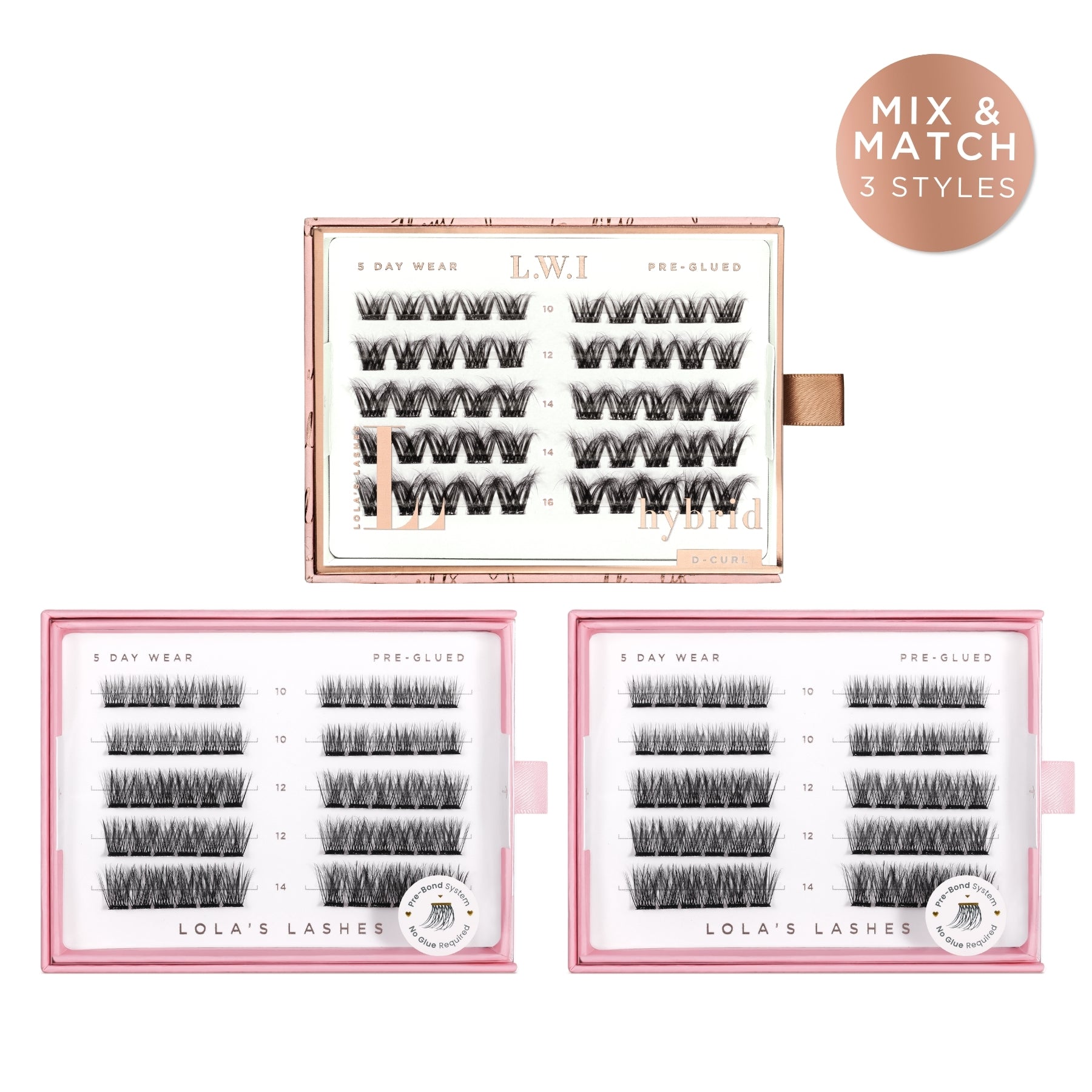 Pre-Glued Lashes Trio Refill Bundle