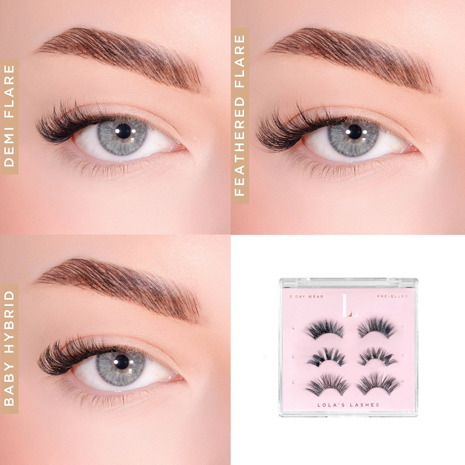 Pre-Glued Half Lashes Multipack