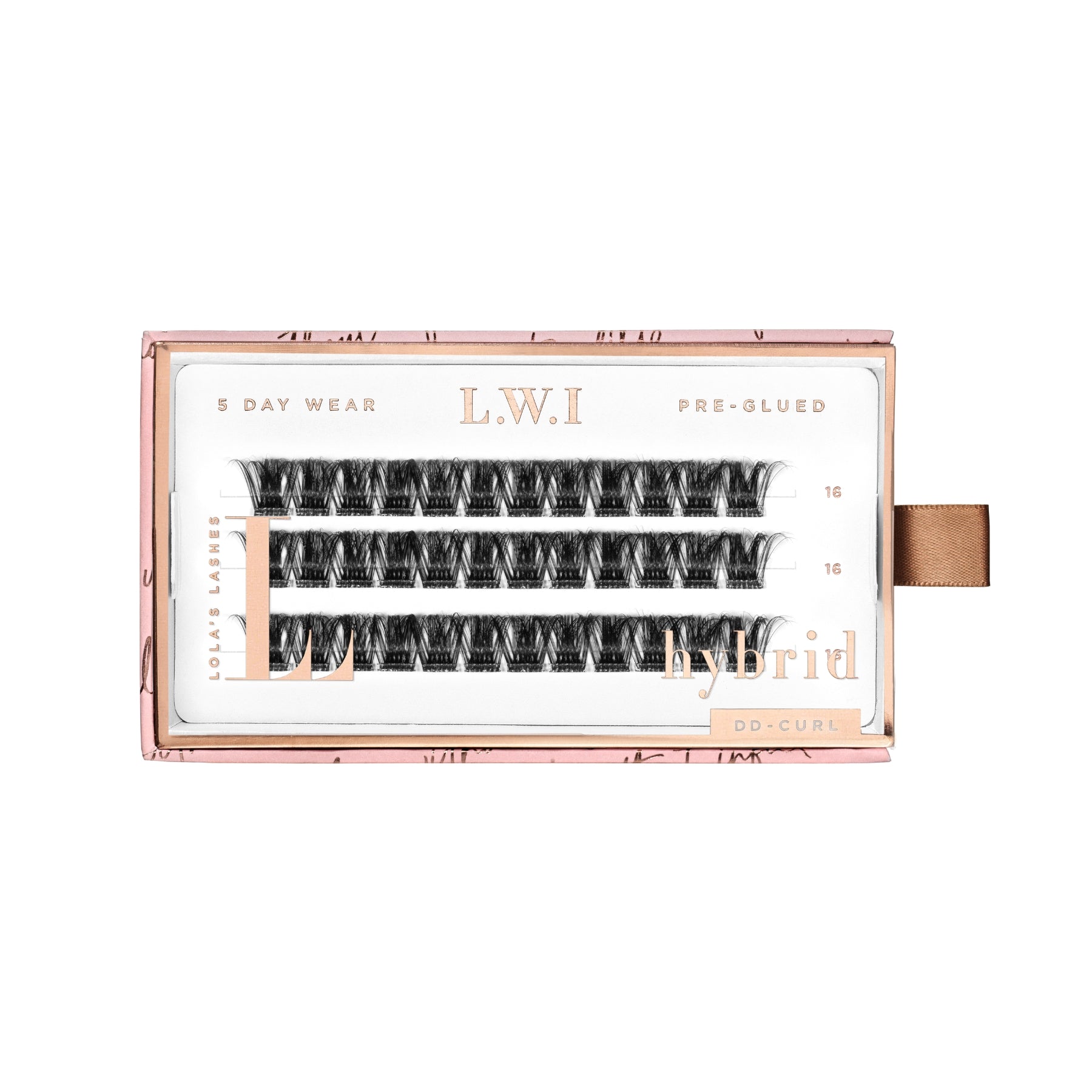 LWI Hybrid Single Length Pre-Glued Lashes